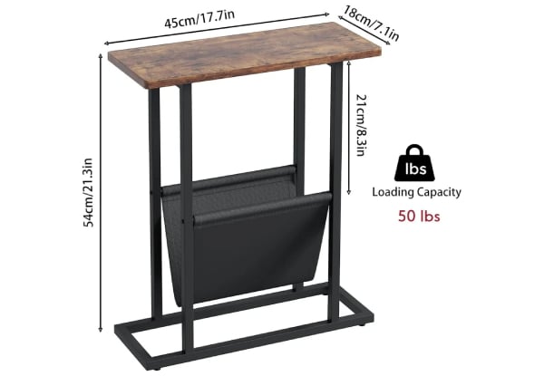 Narrow Side Table with Magazine Holder — photo 5