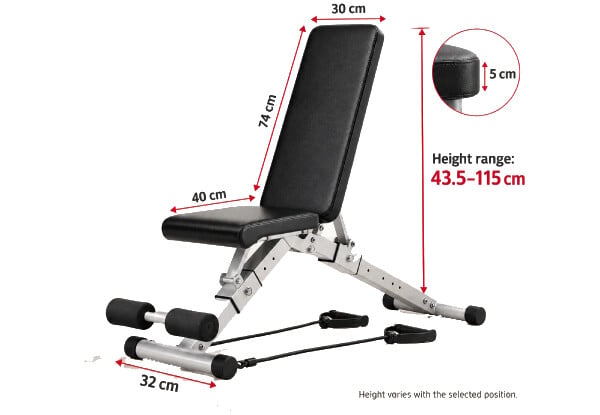 Adjustable Foldable Weight Bench with Resistance Bands — photo 2