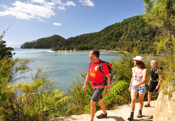 Three-Day All-Inclusive Abel Tasman National Park Self Guided Walk incl. All Meals (Breakfast, Lunch & Dinners) Beachfront Lodge Accommodation, Vista Cruise & Transfers - 2026 & 2027 Dates Available