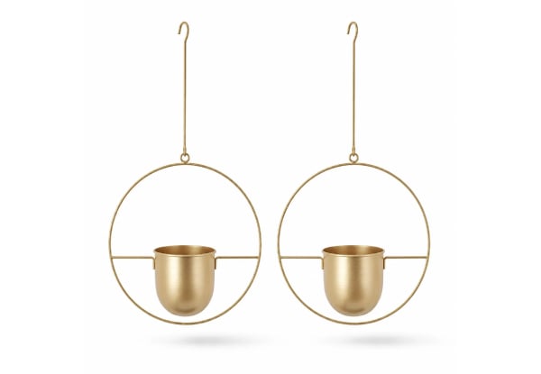 Two Minimalist Round Plant Hanger - Available in Three Colours