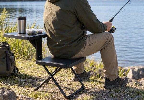 Outdoor Camping Chair with Foldable Table