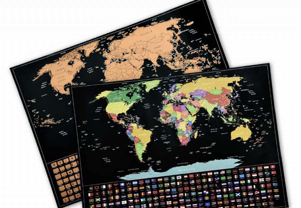 Scratch Off Map of the World Large Deluxe Edition incl. Accessories Set — photo 5