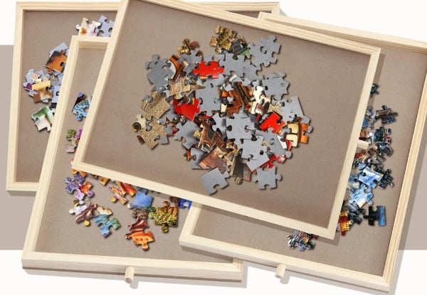 1000pcs Jigsaw Puzzle Table Board Tray with Four Drawers & Light Strip — photo 8