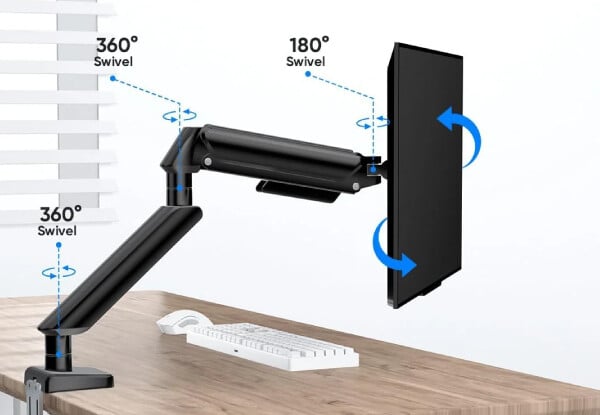 Gas Spring Monitor Arm Mount Compatible with 13-32 Inch Monitors - Two Options Available — photo 3