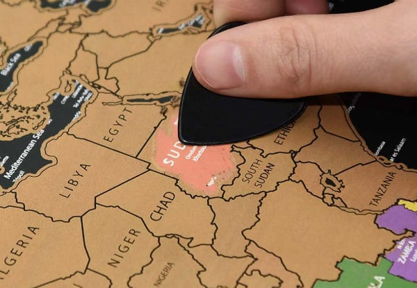 Scratch Off Map of the World Large Deluxe Edition incl. Accessories Set — photo 3