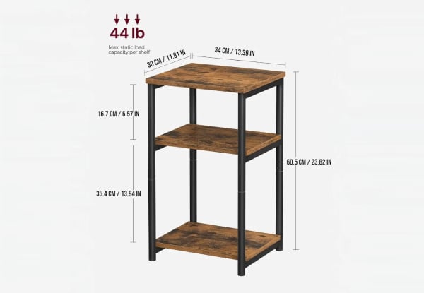 Three-Tier Side Table with Storage Shelf — photo 4