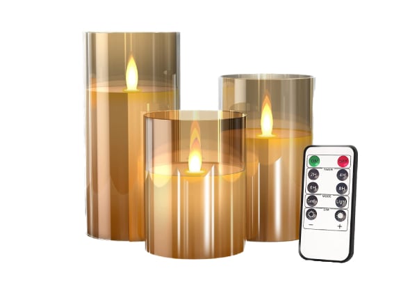 Three-Piece Flameless LED Candle Set - Two Colours Available