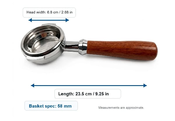 58mm Coffee Bottomless Portafilter with Rosewood Handle Compatible with E61 — photo 3