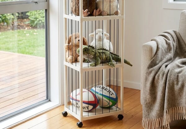 Three-Tier Plush Toy Storage Rack with Wheels — photo 3