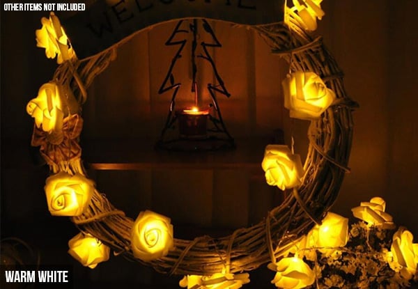 20-LED Rose Fairy Light String - Three Colours Available with Free Delivery — photo 6