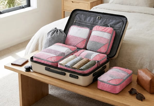 Six-Piece Compression Packing Cubes Travel Organiser Set - Available in Four Colours — photo 4