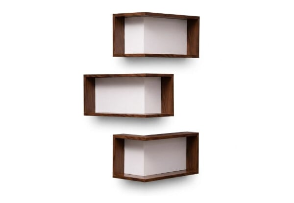 Three-Piece Wall Mounted Corner Floating Shelves — photo 3