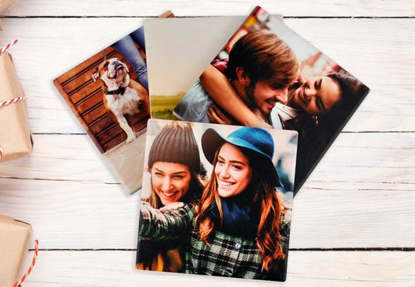 Set of Four Square Personalised Ceramic Coasters — photo 2