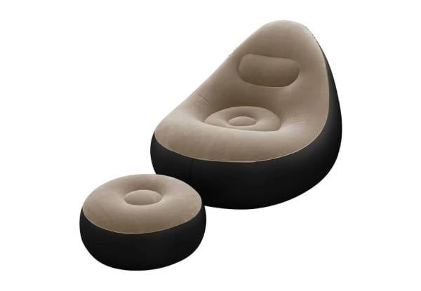 Inflatable Leisure Sofa Chair & Footstool - Available in Three Colours — photo 2