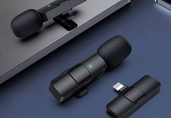 Two-Piece Wireless Lavalier Microphone Compatible with Apple iPhone & iPad — photo 2