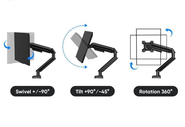Gas Spring Monitor Arm Mount Compatible with 13-32 Inch Monitors - Two Options Available — photo 2
