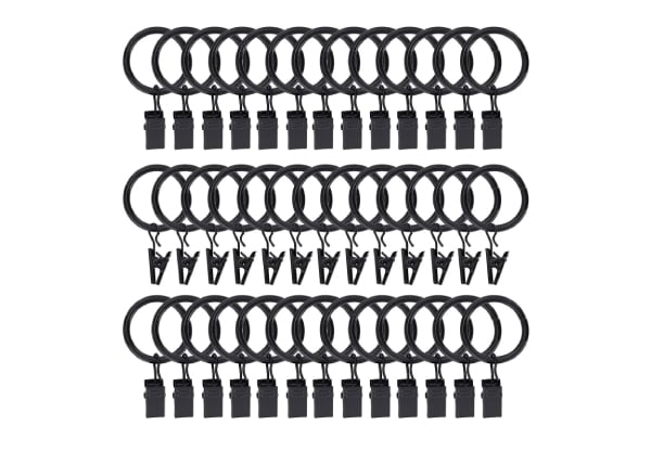 30-Piece Curtain Rings with Clips Hooks