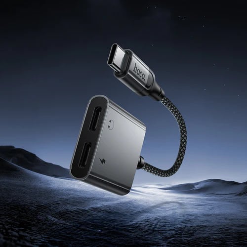 Hoco 2 in 1 USB-C to 2x USB-C Adaptor — photo 4
