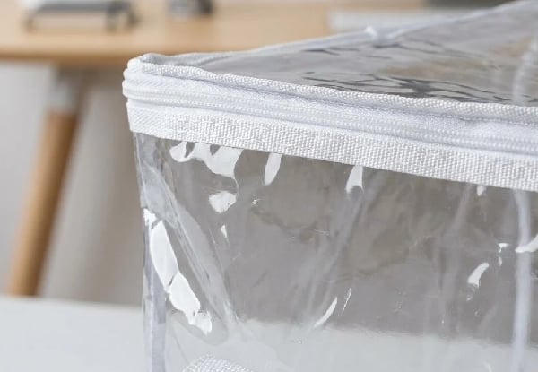 Two Large Clear PVC Office Storage Bags with Reinforced Handles — photo 3