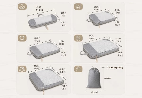 Six-Piece Compression Packing Cubes Travel Organiser Set - Available in Four Colours — photo 9