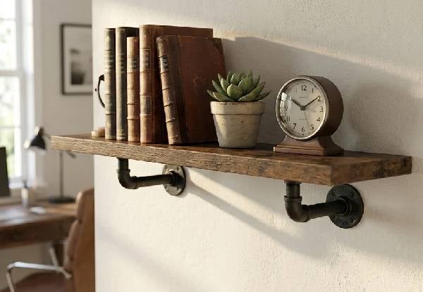 Two-Pack Industrial Floating Wall Shelves - Three Options Available — photo 6