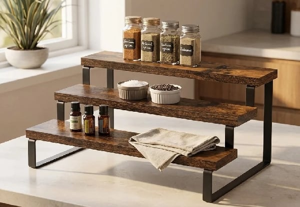 Three-Tier Industrial Countertop Display Stand — photo 2