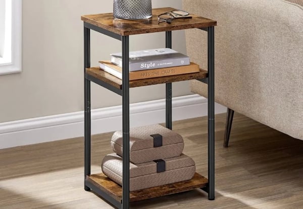 Three-Tier Side Table with Storage Shelf — photo 2
