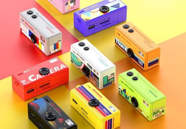 Retro HD 12MP Vintage Mini Digital Camera Orange — photo 3