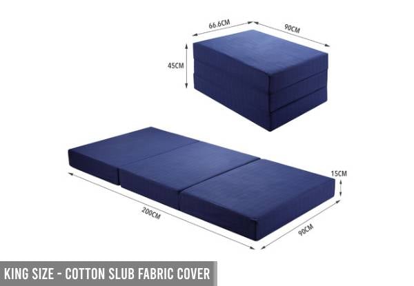 Removable Cover Trifold Foam Mattress - Three Sizes & Five Options Available — photo 4