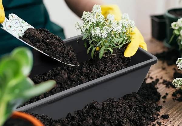10-Pack 15L Rectangular Planter Box Set with Drainage Tray — photo 4