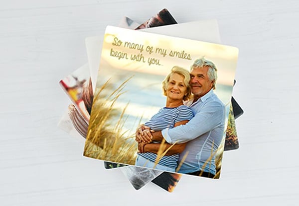 Set of Four Square Personalised Ceramic Coasters — photo 6