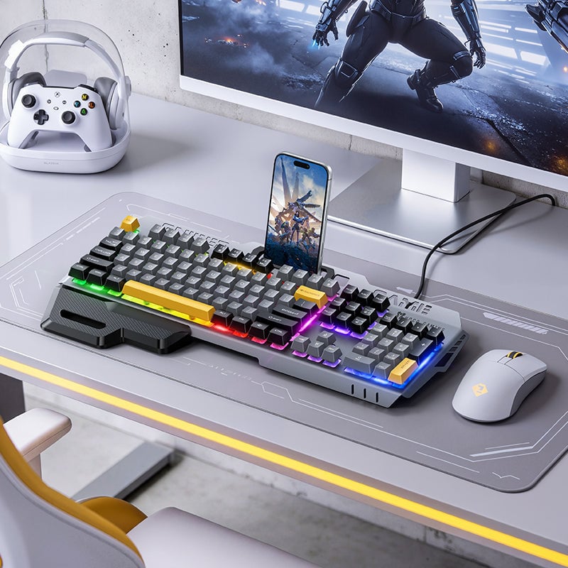 Hoco RGB Ergonomic Wired Gaming Keyboard with Wrist Rest — photo 6