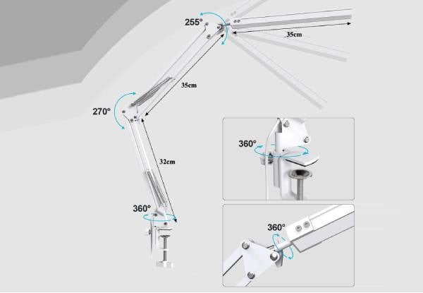 Swing Arm Desk Light with Clamp — photo 2