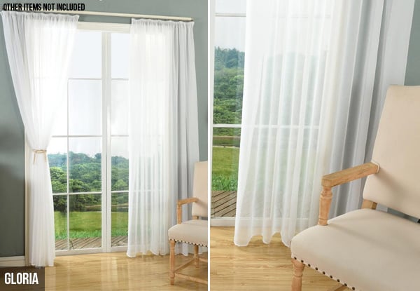 Sheer Ready-Made Net Curtains - Available in Two Styles & Six Sizes — photo 2