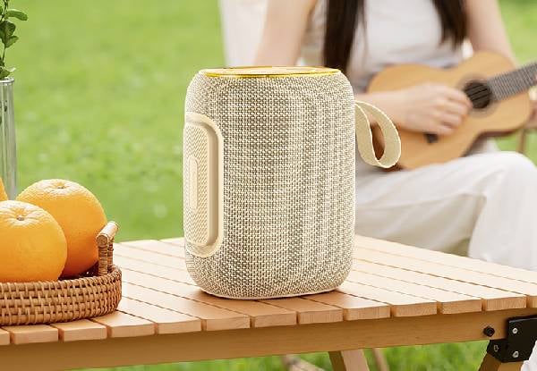 Hoco 10W LED Bluetooth Speaker with Multi-Mode Playback - Beige/White — photo 3