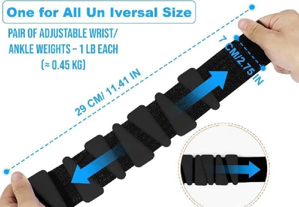 Two-Piece Adjustable Silicone 2lbs Wrist Weights — photo 3