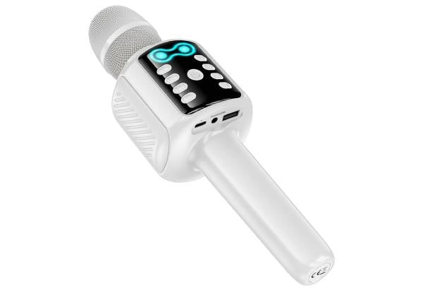 Hoco Karaoke Mic & Speaker, USB/SD/Aux, White — photo 5