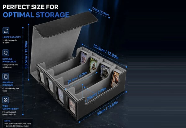 Four-Row Trading Card Storage Box with Commander Display — photo 3