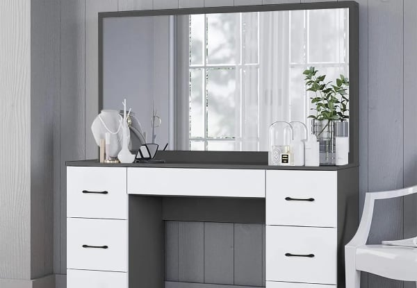Vanity Dressing Table Set with Mirror & Drawers - Three Colours Available