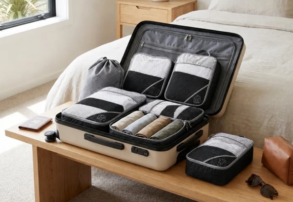 Six-Piece Compression Packing Cubes Travel Organiser Set - Available in Four Colours — photo 6