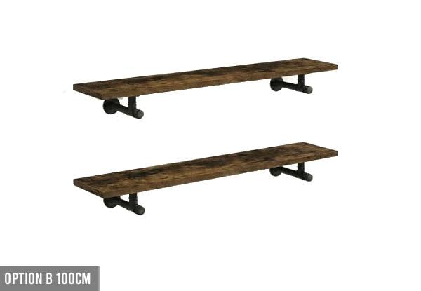 Two-Pack Industrial Floating Wall Shelves - Three Options Available — photo 7