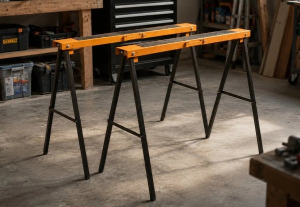 Two Heavy-Duty Sawhorse Support Frame Set — photo 2