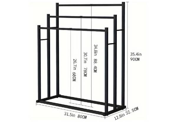 Freestanding Three-Tier Metal Towel Rack — photo 5