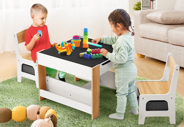 Kidbot Four-in-One Kids Table Activity Centre & Chair Set with Storage
