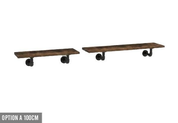 Two-Pack Industrial Floating Wall Shelves - Three Options Available — photo 4
