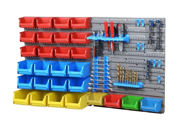 $36.90 for a 44-Piece Wall-Mounted Storage Bin Rack