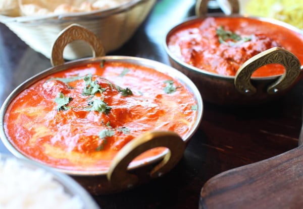 Two Curries, Shared Rice & Butter Naan for Two People - Valid Sunday to Thursday Evenings