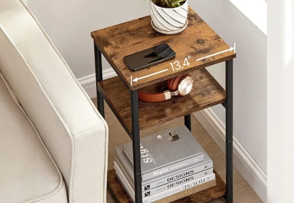 Three-Tier Side Table with Storage Shelf — photo 3