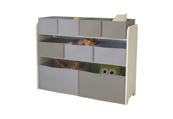 Kids Toy Storage Organiser with Nine Foldable Fabric Bins — photo 3