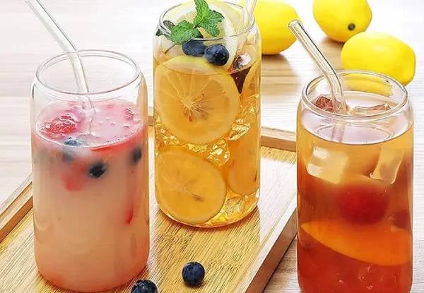 Two-Pack Drinking Glass with Bamboo Lid & Straw Set - Option for Six-Pack — photo 3